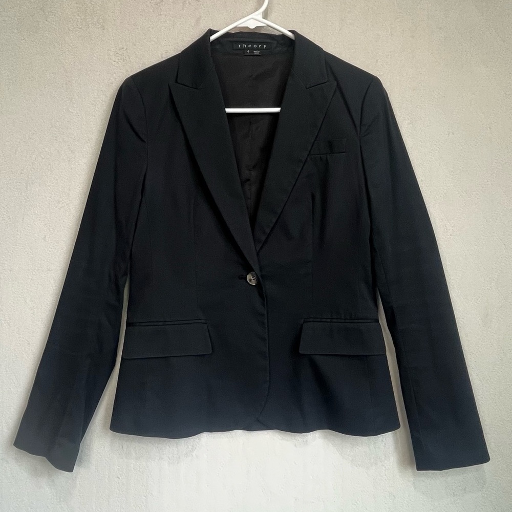 Theory Women's Gabe B Black Blazer Sz 6